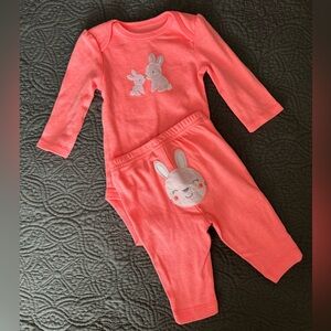 0-3 month Carters baby girl Pink Bunny Baby Outfit